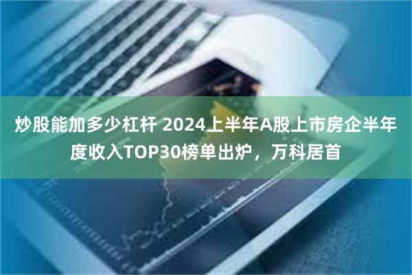 炒股能加多少杠杆 2024上半年A股上市房企半年度收入TOP30榜单出炉，万科居首